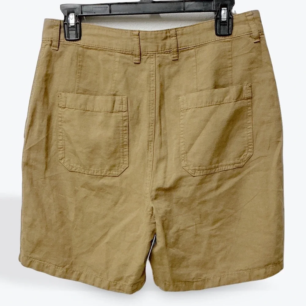 Zara Mens Tan‎ Linen Blend Utility Shorts Khaki Size 30 6861/162/183/38